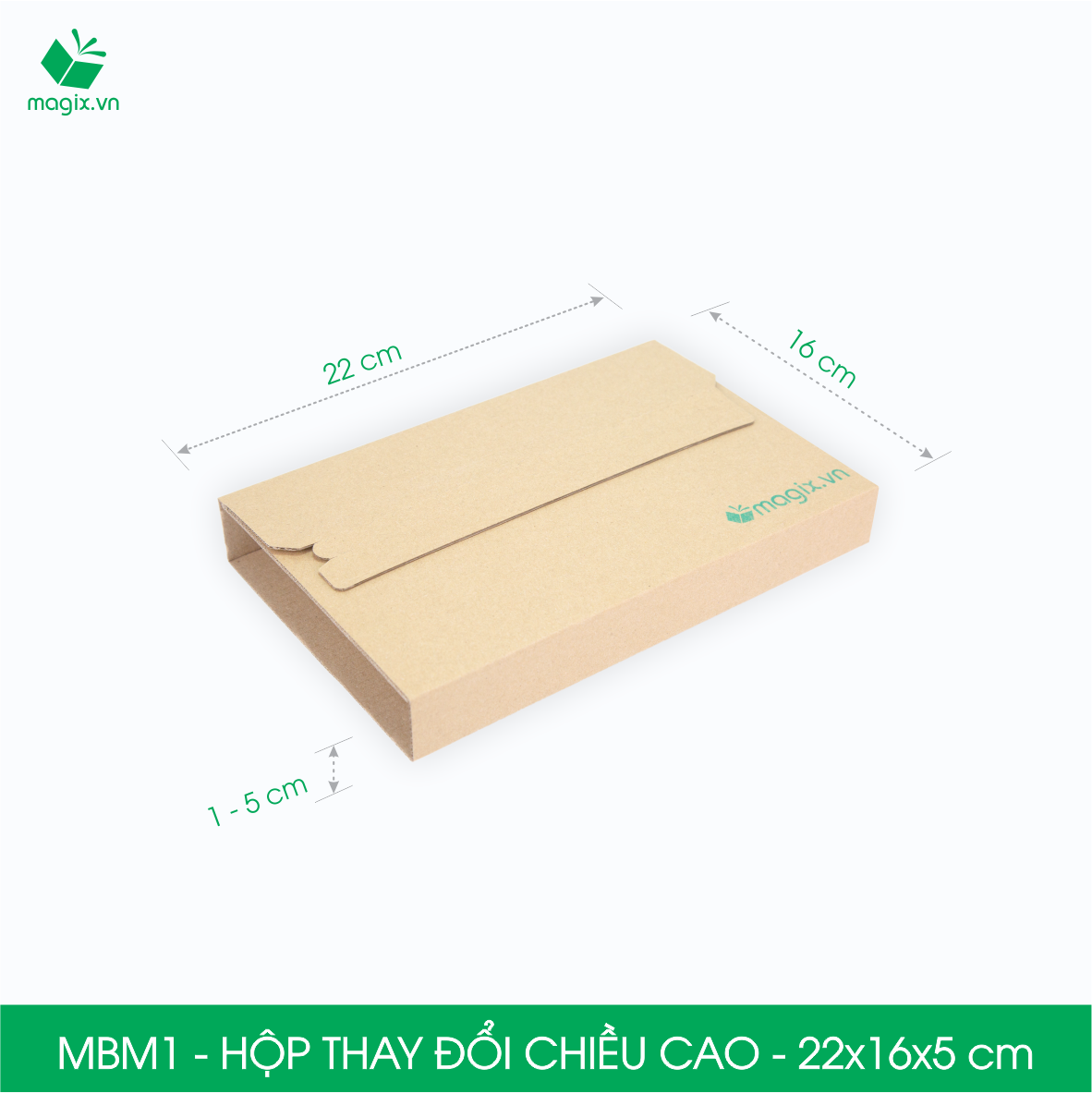 MBM1 - 22x16x5cm - Combo 100 Hộp carton thay đổi chiều cao - Thùng carton đóng hàng