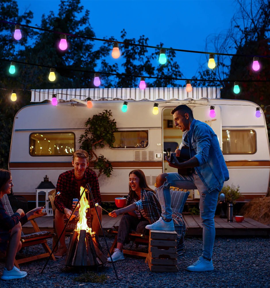 Đèn treo ngoài trời Govee RGBW 48ft Bluetooth & Wi-Fi Outdoor String Lights H7020 | Thiết kế hiện đại | Khả năng chống thấm nước | Dễ dàng thao tác và lắp đặt