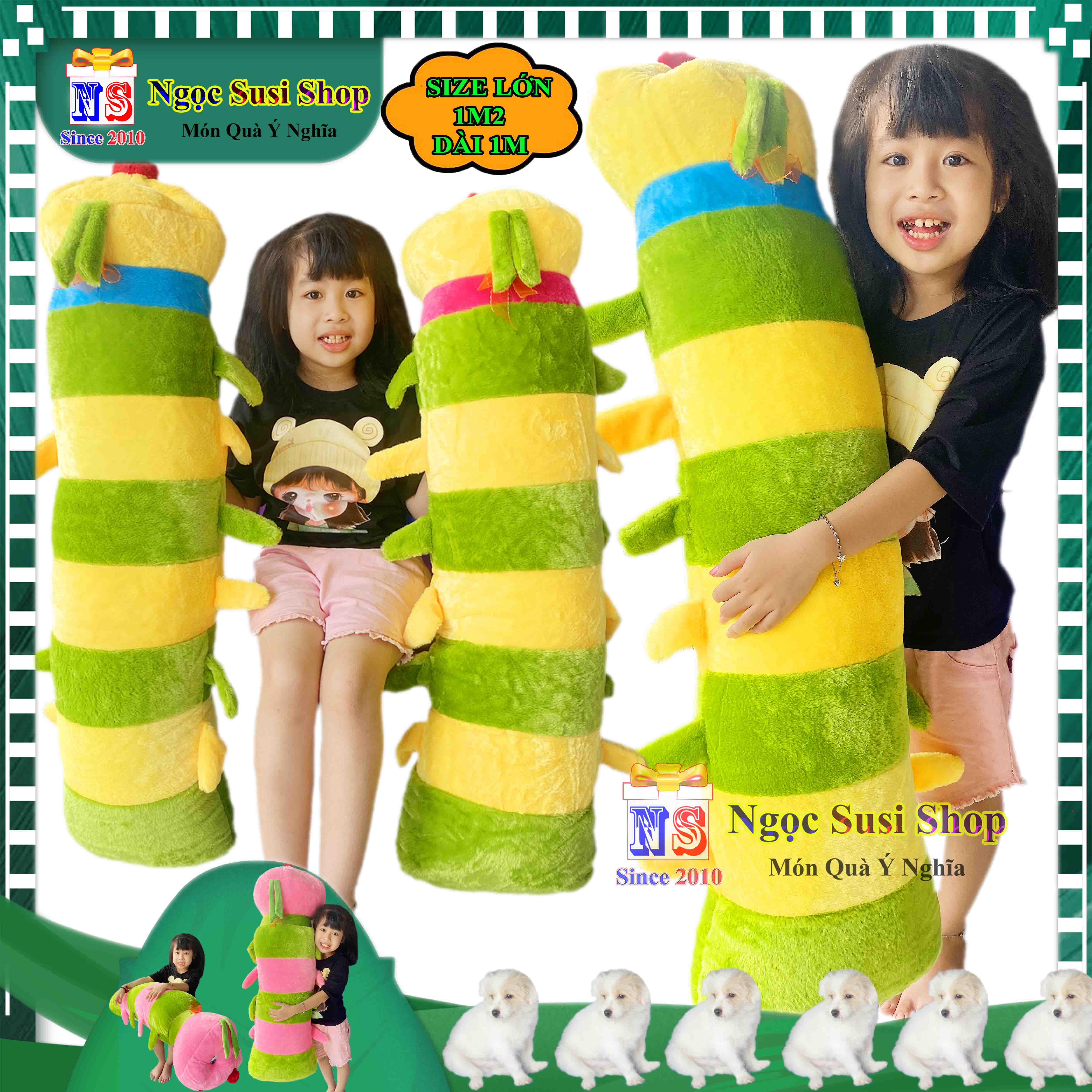 GỐI ÔM CON SÂU SIÊU DÀI KHỔNG LỒ ÔM NGỦ RẤT MỀM ĐẸP - GẤU BÔNG HÌNH CON SÂU