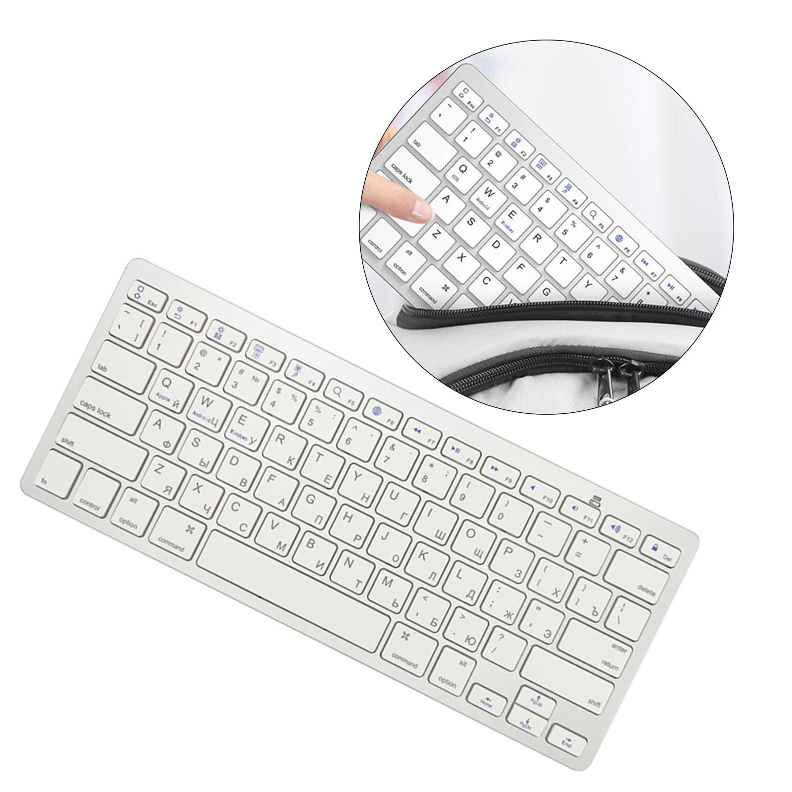 78 Keys Bluetooth Keyboard Russian for Computer Desktop Laptop Portable Slim