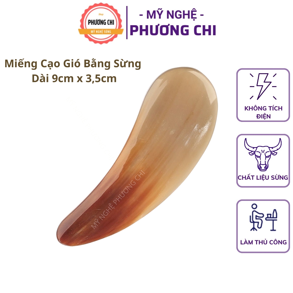 Miếng cạo gió massage mặt bằng sừng, Cây cạo gió giọt lệ dùng đánh gió Giải cảm | Mỹ Nghệ Phương Chi