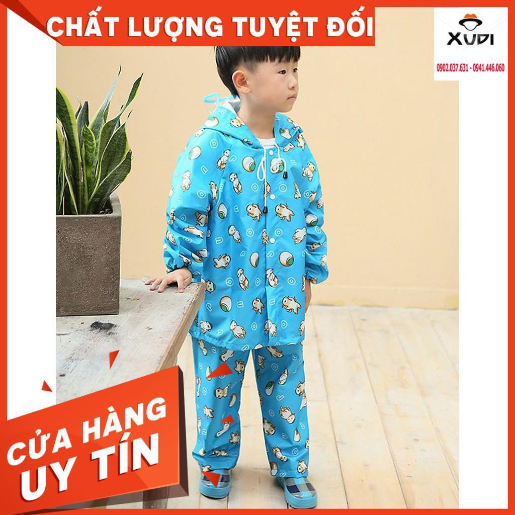 Bộ Quần Áo Mưa Vải Dù Cho Bé Chống Thấm