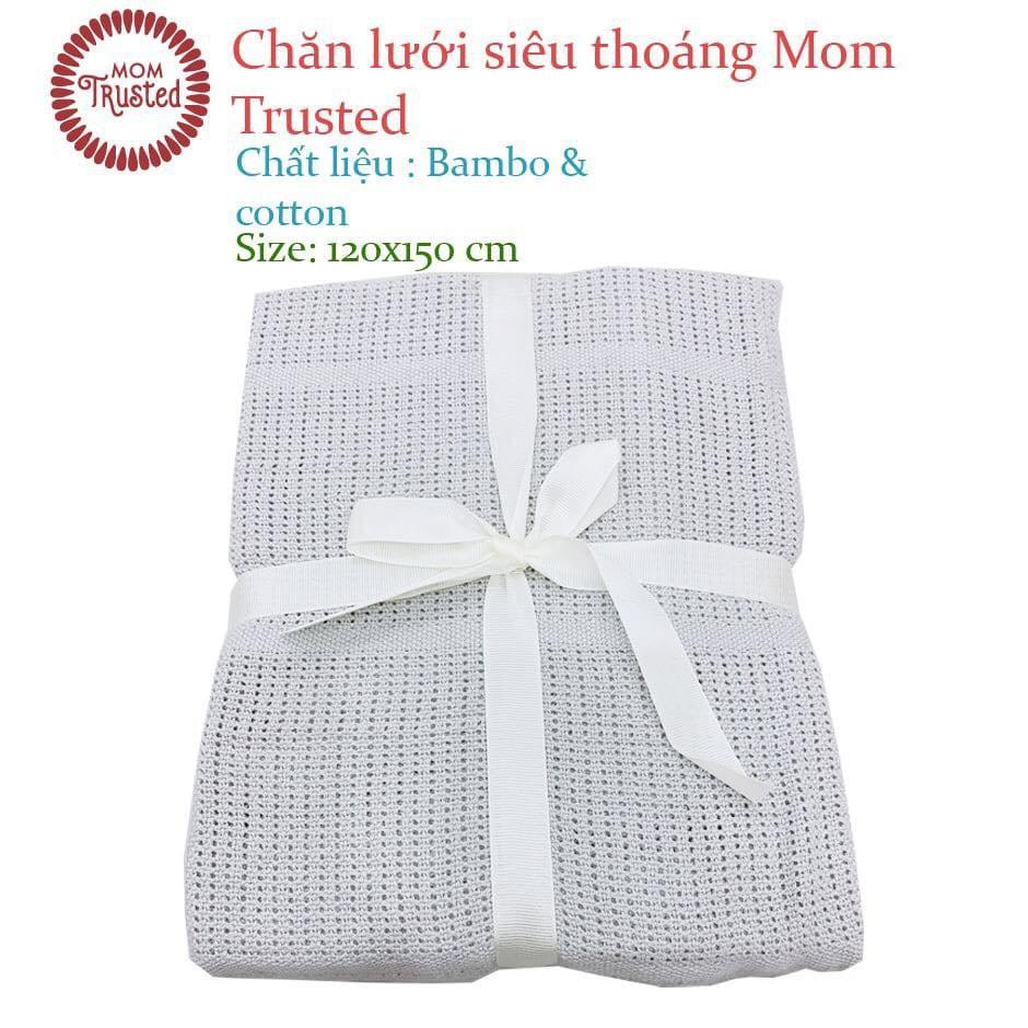 Chăn lưới sợi tre, cotton thoáng khí cho bé Mom Trusted 120x150cm