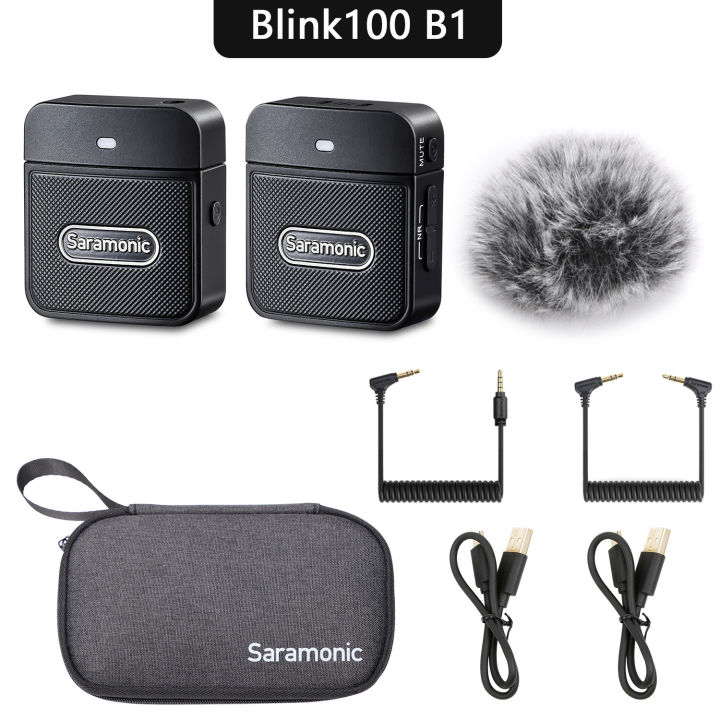 Micro Thu Âm Không Dây Saramonic Blink100 - Dành Cho Máy Ảnh, DSLR Điện Thoại, Laptop - Khử ồn Thông Minh - Hàng Chính Hãng