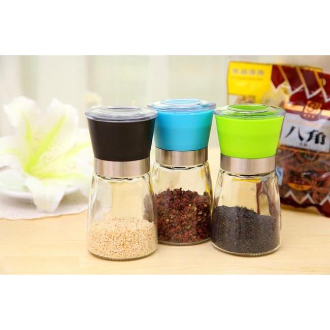 LOẠI 1 Cối Xay Tiêu, Dụng Cụ Xay Tiêu Cầm Tay SỊN, Lọ Xay Tiêu Thủy Tinh Mini Siêu Bền, Tiện Lợi