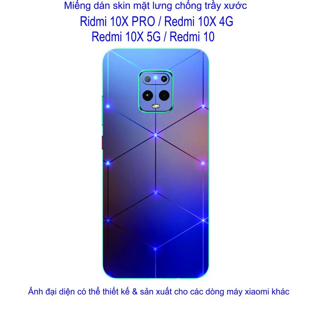 Miếng Dán Skin mặt lưng dành cho Redmi 10x pro / Redmi 10X 4G / Redmi 10X 5G / Redmi 10 Chống trầy xước