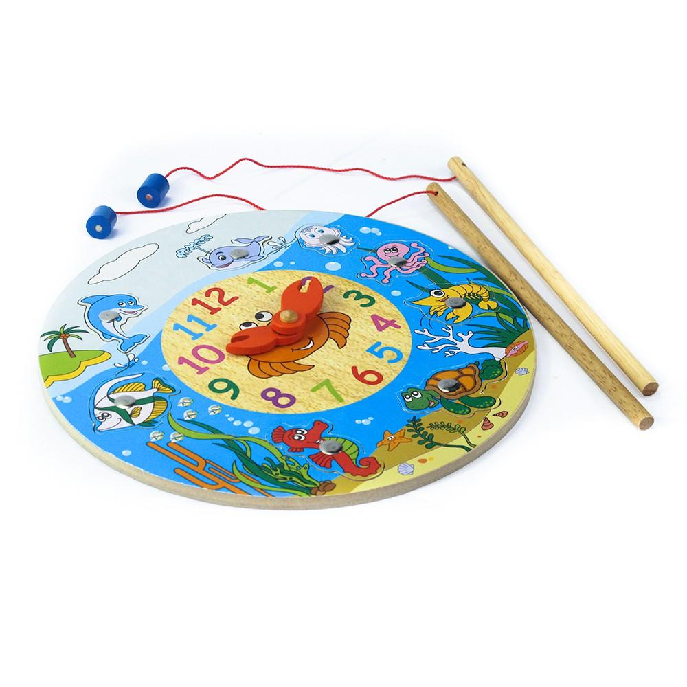 Đồ chơi gỗ Đồng hồ đại dương | Winwintoys 63362 | Phát triển sự khéo léo, phân biệt màu sắc, giờ giấc và sinh vật biển