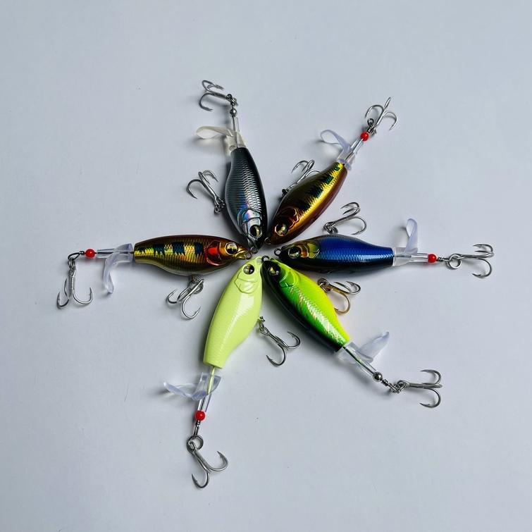 Mồi giả câu lure cá đuôi xoay mini 6,5cm / 6gr Phukiencaulure25 mồi câu lure có đuôi xoay tạo hiệu ứng dẫn dụ cá cực tốt