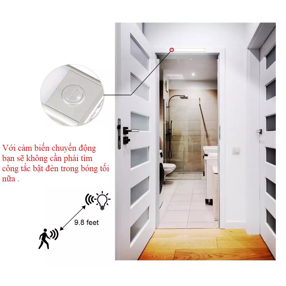 [Có sẵn] Bộ đèn LED cảm ứng gắn tủ, tủ quần áo, tủ chén, tự động sáng, tiện dụng tích hợp pin sạc, nhiều mẫu