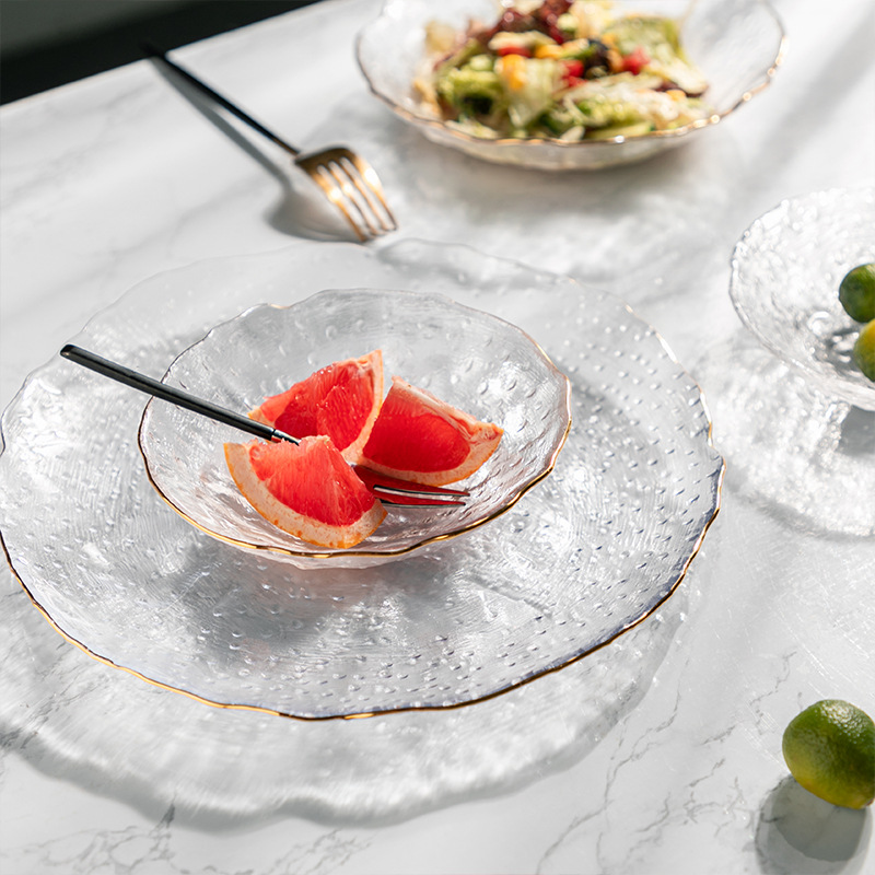 Đĩa Thủy Tinh BOROSILICATE Chịu Nhiệt Cao Kiểu Châu Âu Combo 3 Sets LUXURY - Hàng Nhập Khẩu