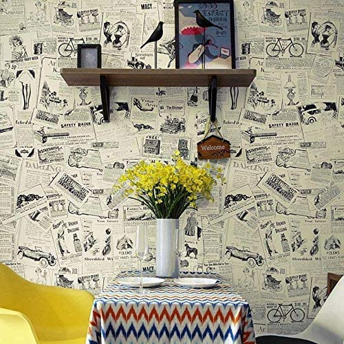 Giấy dán tường chất liệu decal chống nước, in hình giả báo, kích thước 0.45m x 10m / cuộn