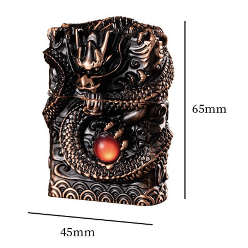 Bật Lửa Zippo Rồng Cẩn Ngọc Đỏ – Xài Xăng