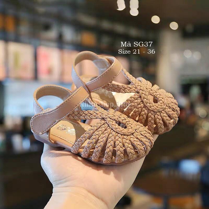 Dép trẻ em SG37 Sandal bé gái tết sam đẹp điệu quai hậu bít mũi duyên dáng phong cách Hàn Quốc cho bé 1 - 5 tuổi