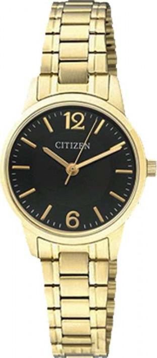 Đồng Hồ Nữ Citizen Dây Thép Không Gỉ EJ6082-51E - Mặt Đen