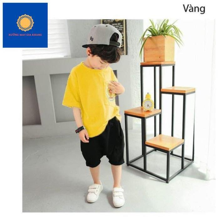 Đồ bộ bé trai, kiểu áo trễ vai, quần alibaba - Gia Khang