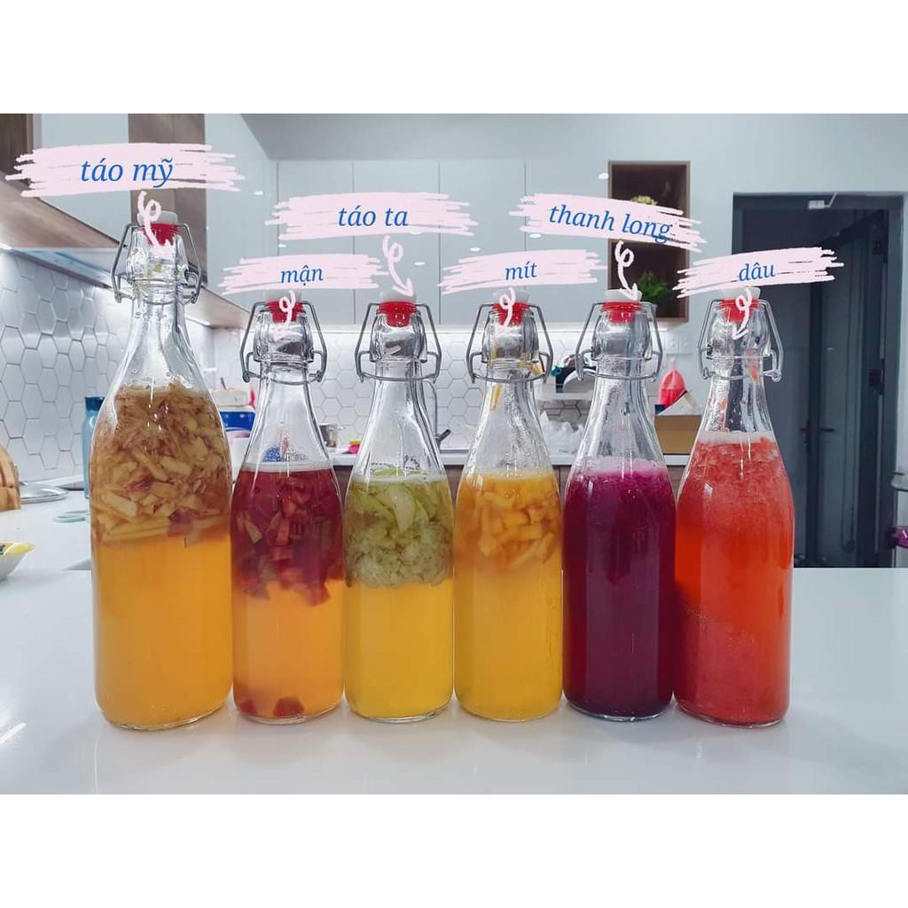 Chai kombucha đựng trà tạo gas f2 có nắp quai kín -500ml loại 1