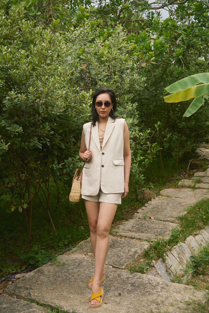 Áo Blazer Oversized Linen Lanh TOP219 thời trang thiết kế Hity