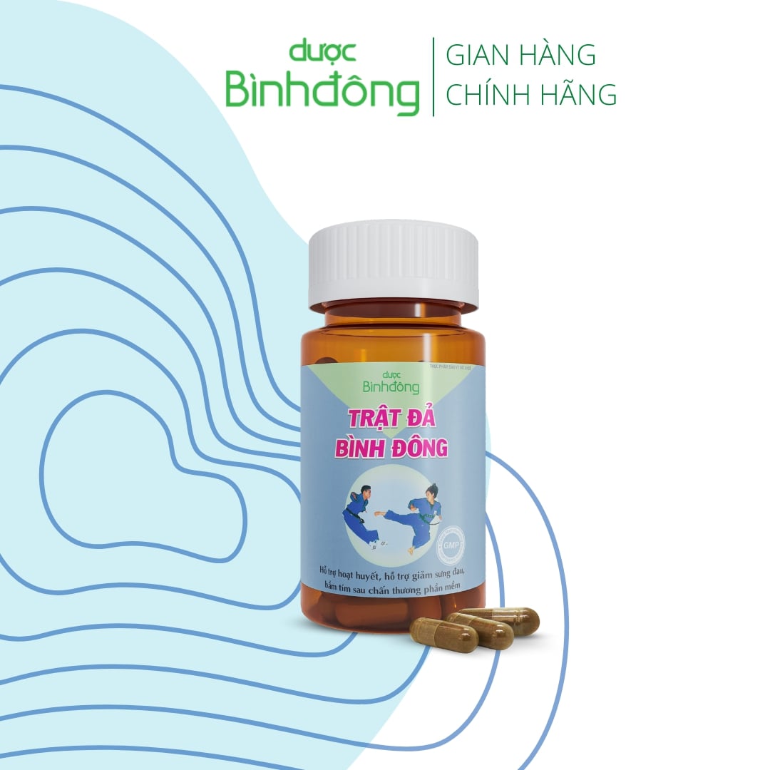 Trật Đả Bình Đông của Dược Bình Đông - Giúp tan máu bầm, giảm sưng, giảm đau nhanh chóng – hộp 60 viên nang