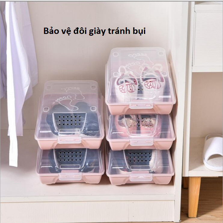 Combo 2 hộp đựng giày có nắp trong suốt