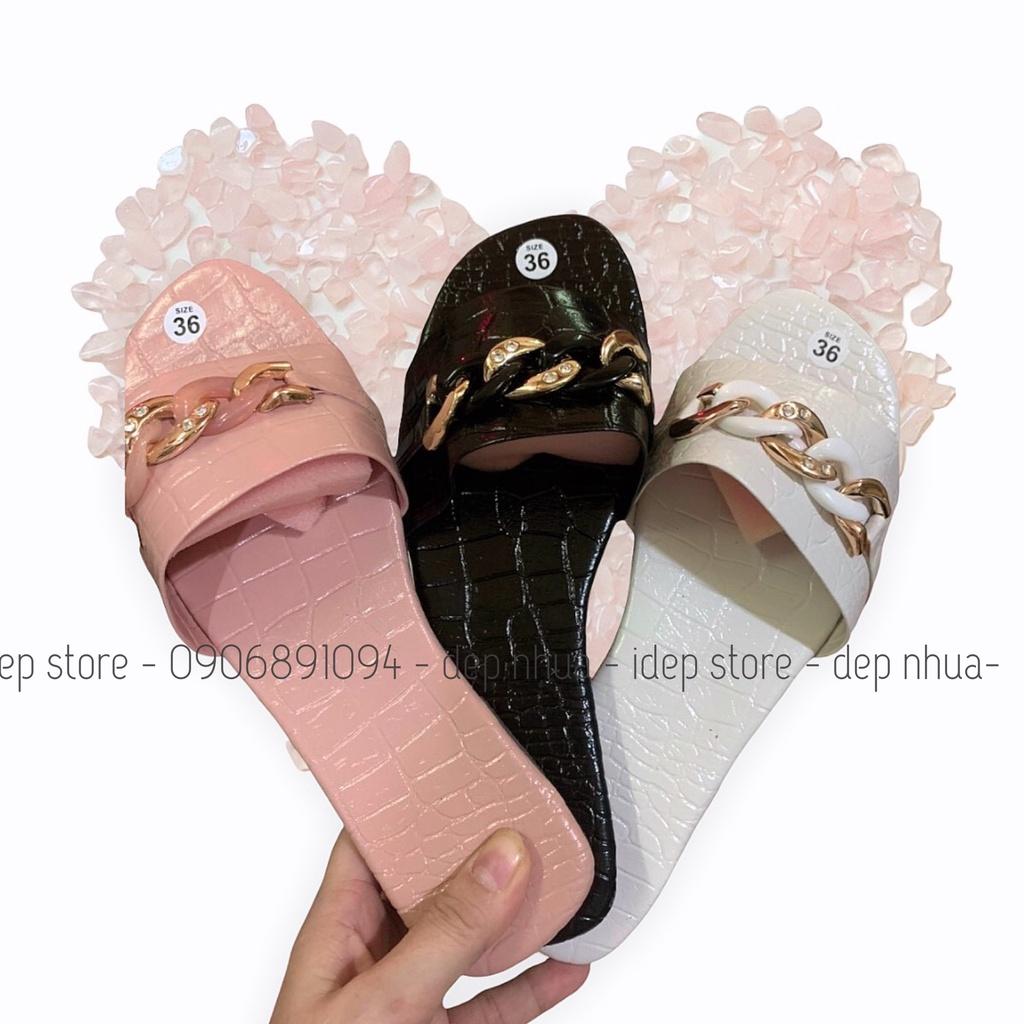 Dép nữ quai ngang móc xích thời trang iDép - DL145