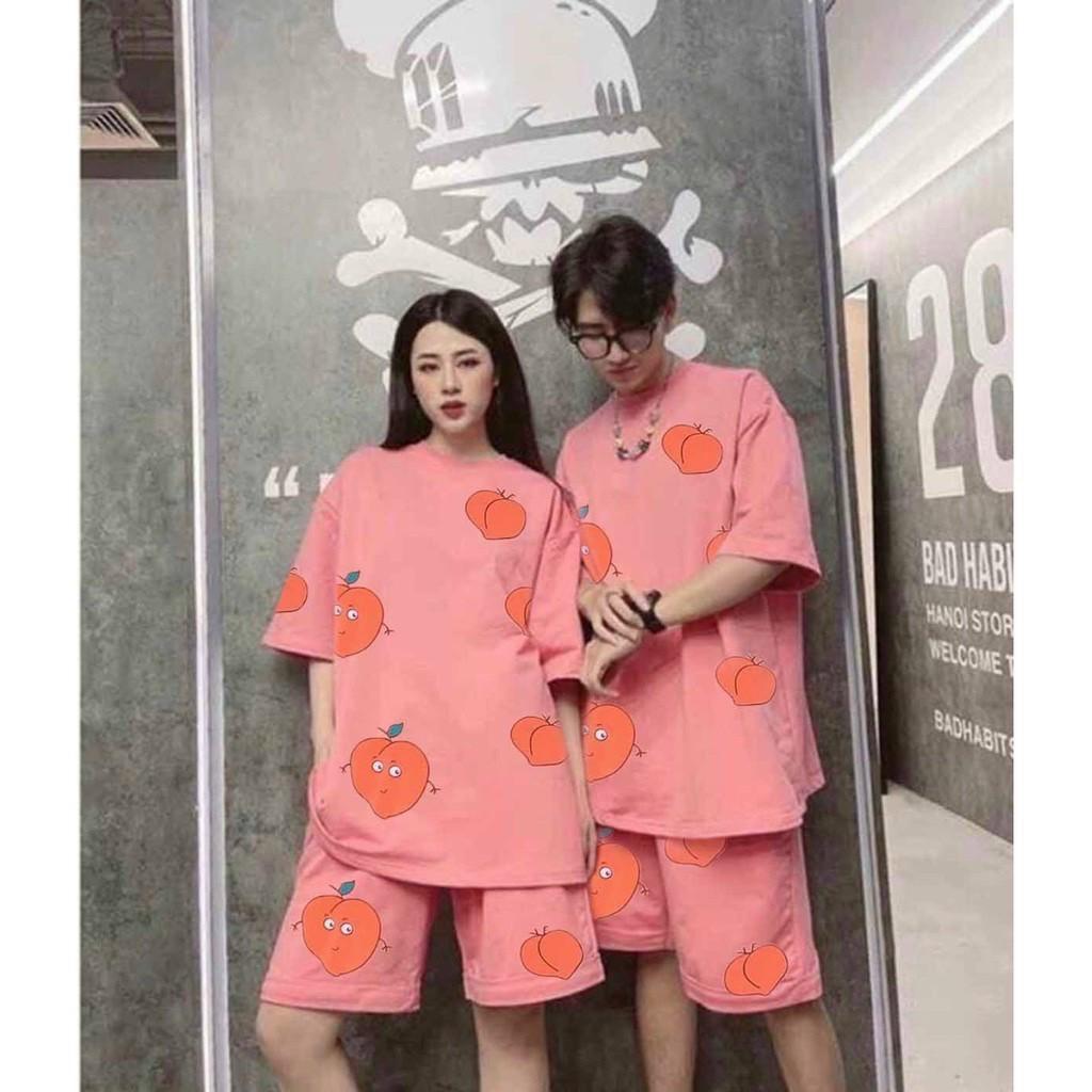 Đồ Bộ Thun Cotton Lạnh Mặc Nhà TRÁI BƠ và TRÁI ĐÀO Form Rộng Unisex Nam Nữ Ulzzang KUN