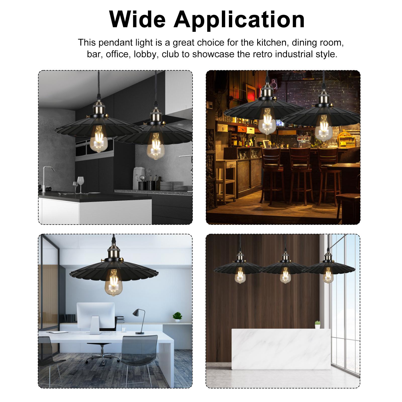 Tomshine AC110V Retro Pendant Light Fixtures E26 Base Socket Vintage Chandelier Hanging Lamp Ceiling Lighting for Restaurant Home Kitchen Dining Room Bar Cafe Shop