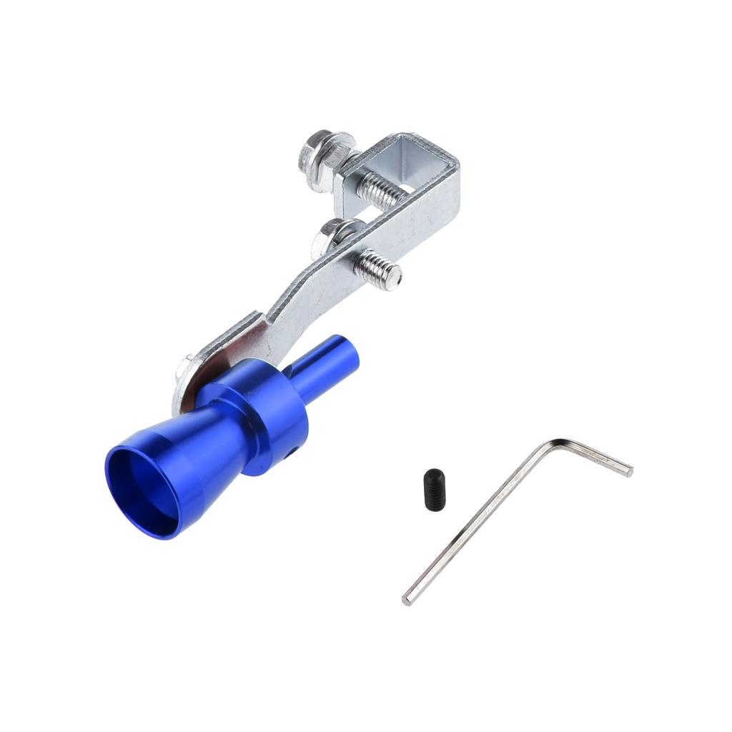 2x Muffler Exhaust Pipe Turbo Sound Whistler Simulator Blue Size S