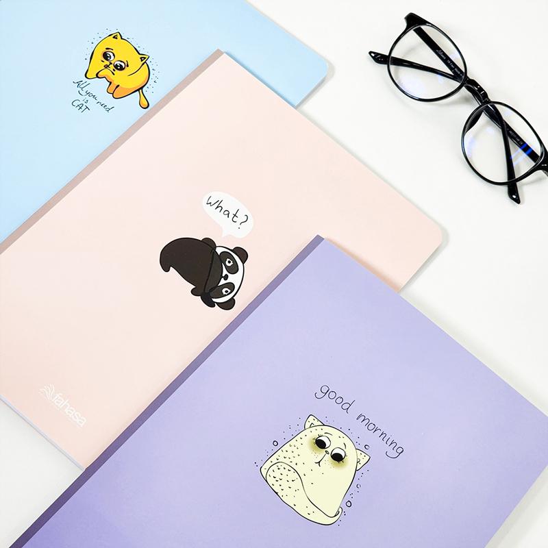 Combo 5 Tập Sinh Viên Cute Animal - Miền Nam - Kẻ Ngang Có Chấm - 200 Trang 80gsm - Fahasa 02 - Tặng Nhãn Vở Kèm Sticker