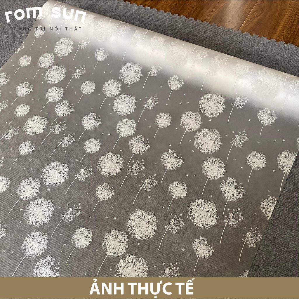 Decal dán kính, giấy đề can dán kính họa tiết hoa bồ công anh trắng, dán kính cửa sổ phòng khách đẹp chống nắng