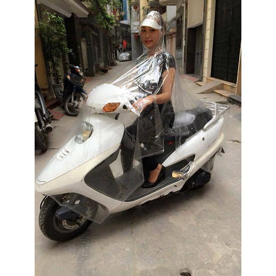 Áo mưa cánh dơi trong suốt không màu thời trang 1 đầu/2 đầu