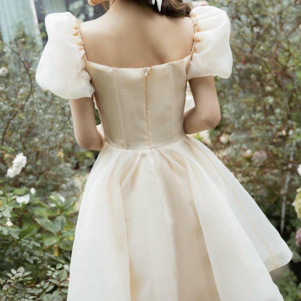 ĐẦM ĐI TIỆC TAY BỒNG PHỐI REN HOA