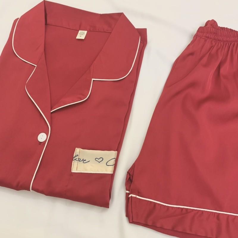 Pijama- Đồ Bộ Set Ngủ Lụa Cộc Cao Cấp Sang Chảnh Tay Áo Cách Điệu CCLP04