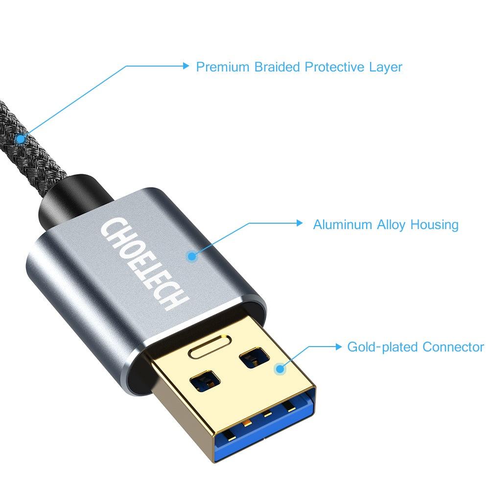 Cáp Nối Dài USB to USB 3.0 XAA001 (6,6ft/2m), CHOETECH Dây Truyền Dữ Liệu Cao 5Gbps( HÀNG CHÍNH HÃNG)