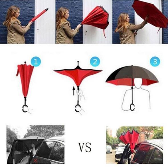 Ô - Dù Gấp Ngược Thông Minh Siêu Tiện Ích Cho Đi Ô Tô - Chắn Tia UV Che Nắng Mưa
