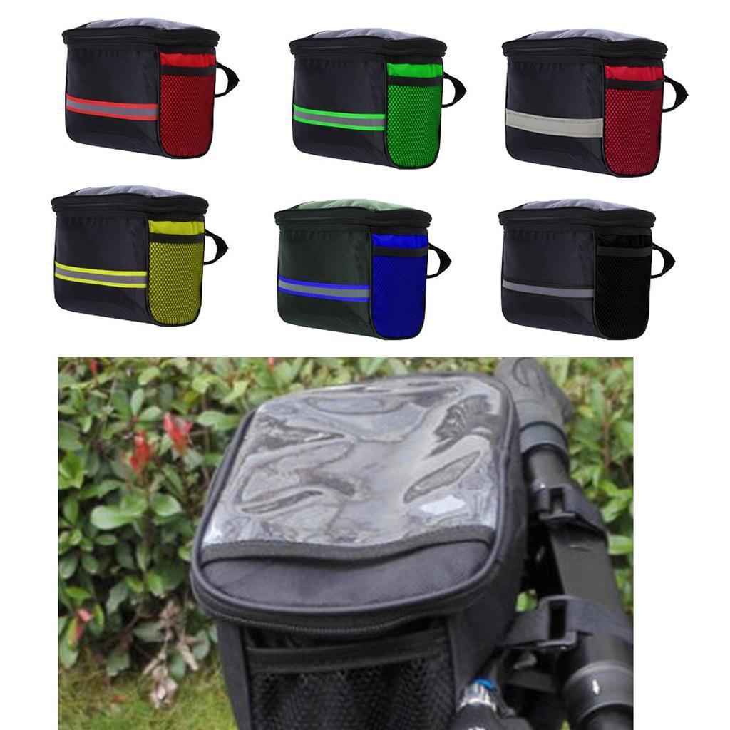 2x Bike Handlebar Bag Front Storage Bag Outdoor Cycling Pouch Waterproof Red