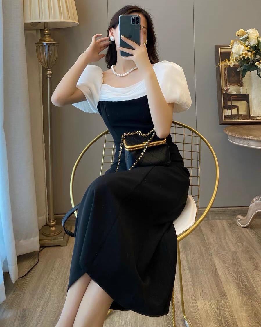 ĐẦM BODY TAY PHỒNG PHỐI TƠ 12368