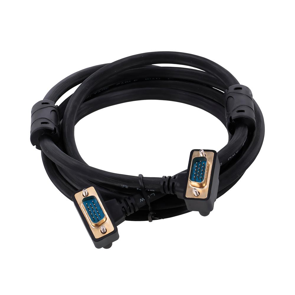VGA 3+9 RGB 15Pin Male to Male Projector Monitor Cable 90 Degree Down Angled 2M