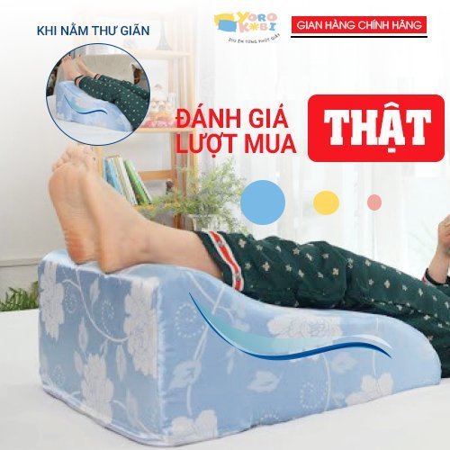 GỐI CHỐNG GIÃN TĨNH MẠCH YOROKOBI - KÍCH THƯỚC 55x48x25CM, HÀNG THƯƠNG HIỆU- MÀU ĐỎ ĐỖ QUYÊN