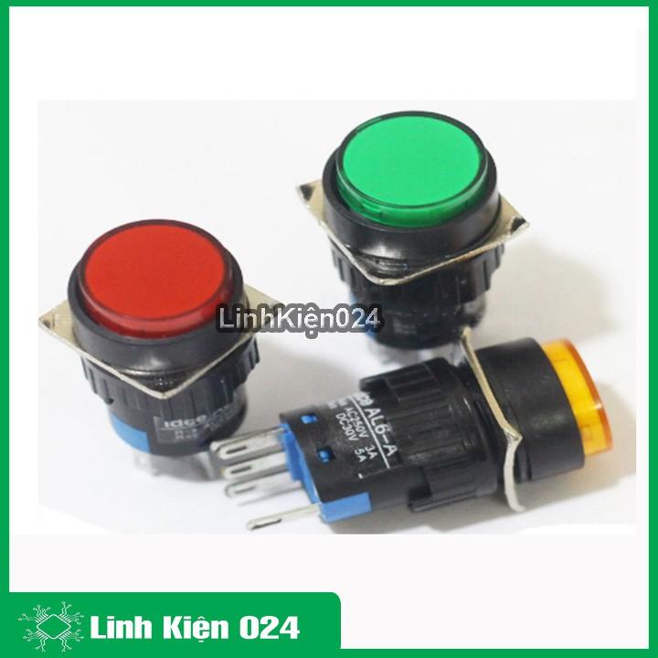 Nút Nhấn Đề 15mm-24VDC AL6- A Nhấn Giữ Có Đèn