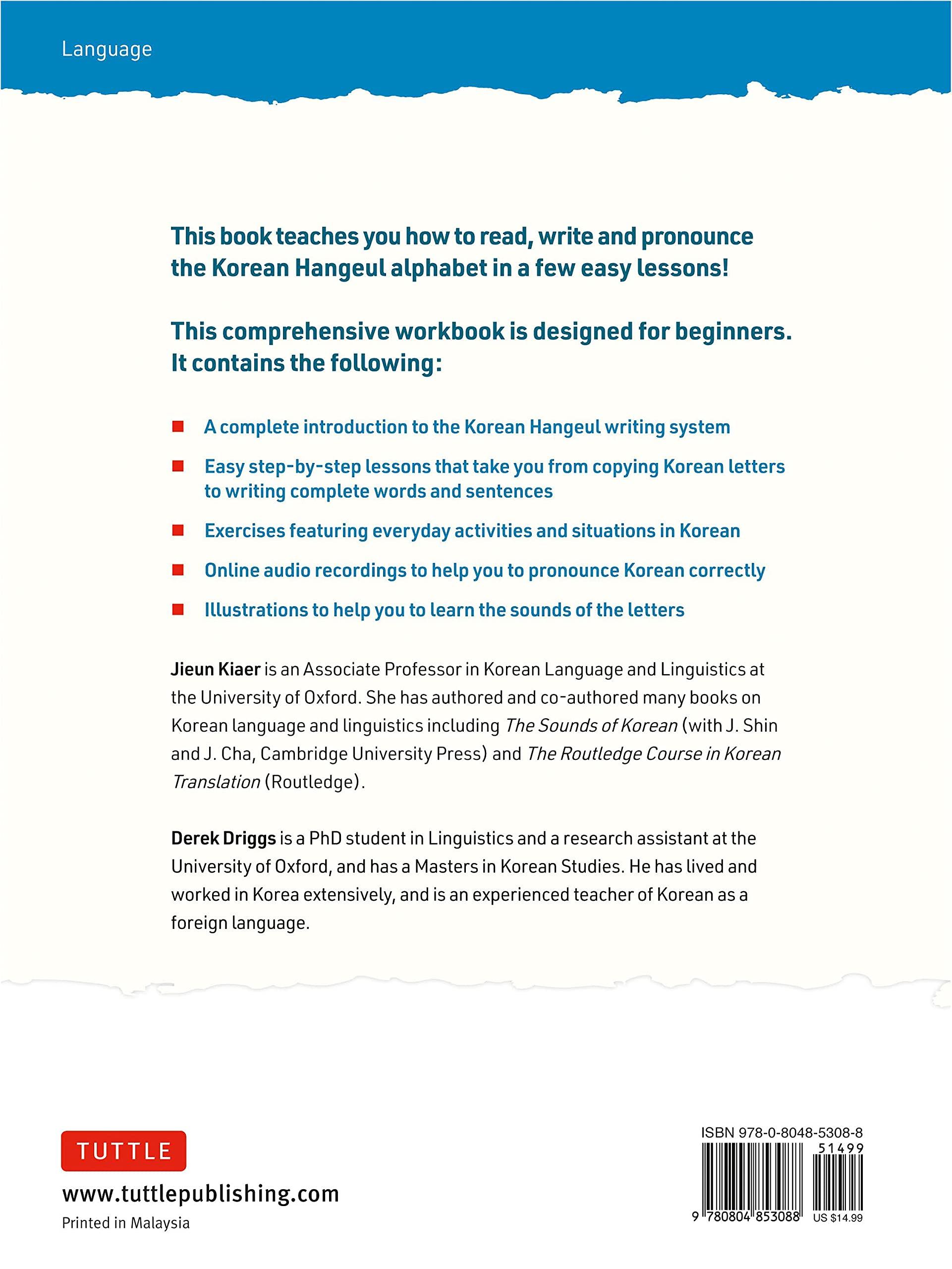 Sách ngoại văn: Reading And Writing Korean: A Workbook For Self-study: A Beginner's Guide To The Hangeul Writing System (Free Online Audio And Printable Flash Cards)