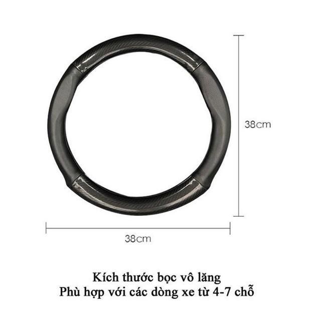 Bọc vô lăng carbon hàng cao cấp - bao tay lái ô tô xe 4-7 chỗ