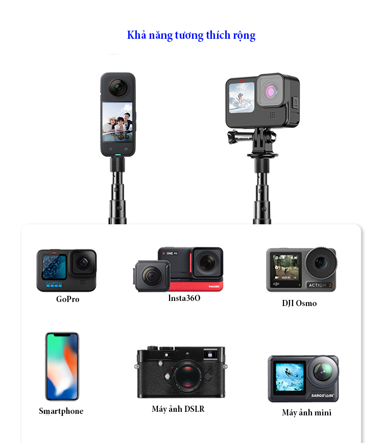 Gậy chụp ảnh selfie gắn lên tay lái xe đạp, xe điện, xe máy, xe đẩy Puluz PU817, hàng chính hãng