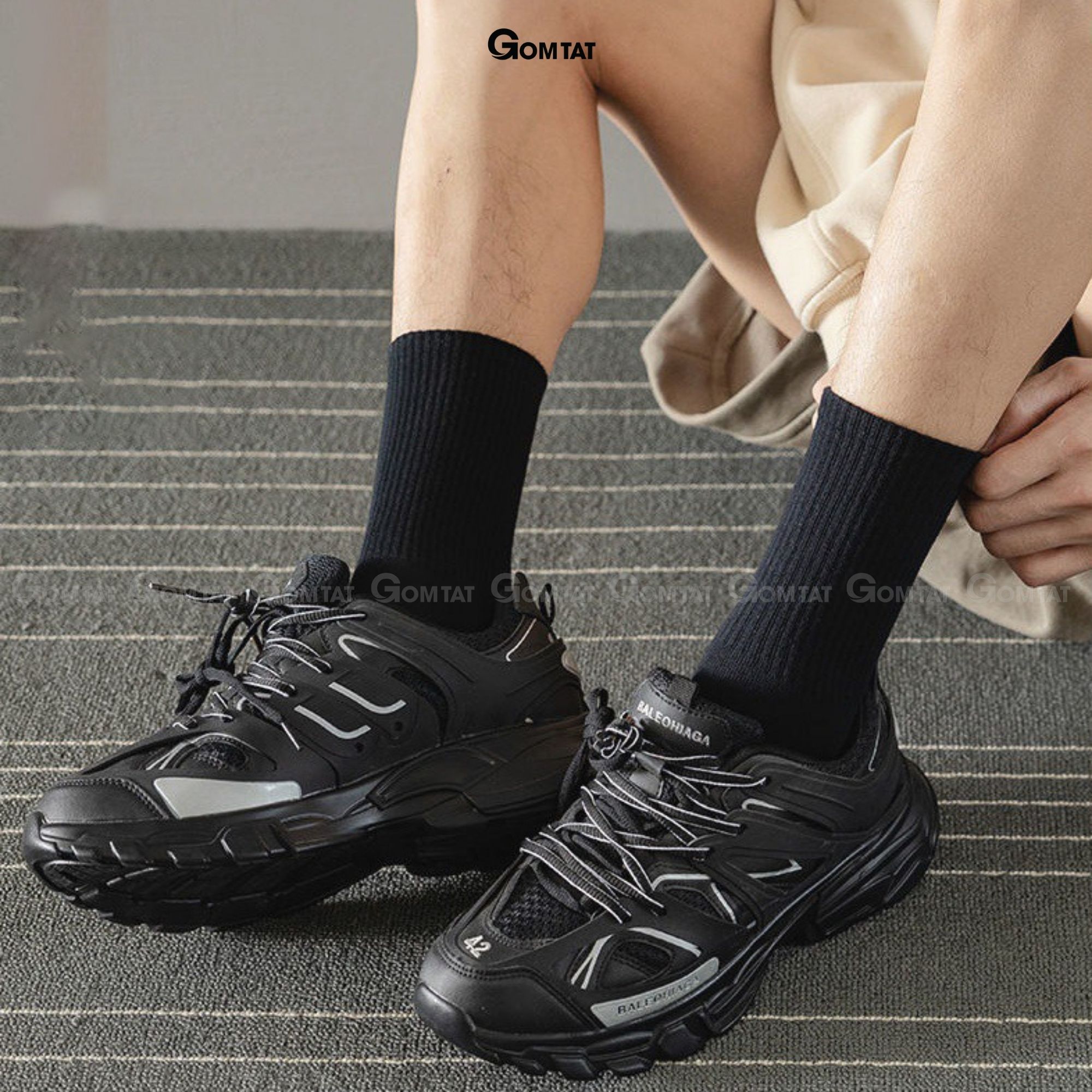 Combo 10 Đôi Tất Cổ Cao Trơn Màu Unisex, Vớ Nam Nữ Cổ Cao Êm Mềm Đi Mát - KLB-TRONCAO-GANTAM-CB10