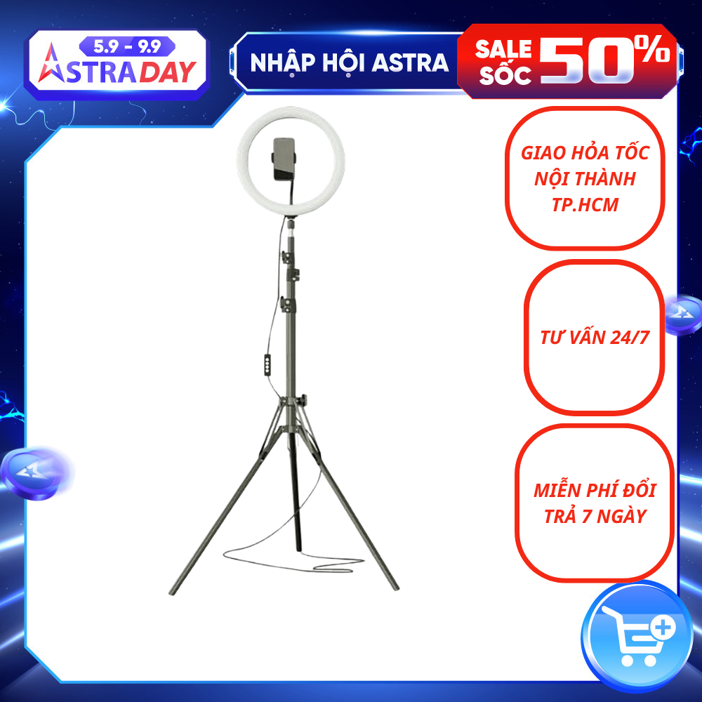 Bộ Giá Đỡ Điện Thoại Livestream Có Đèn Led LB -26cm -Điều chỉnh 3 chế độ màu ánh sáng