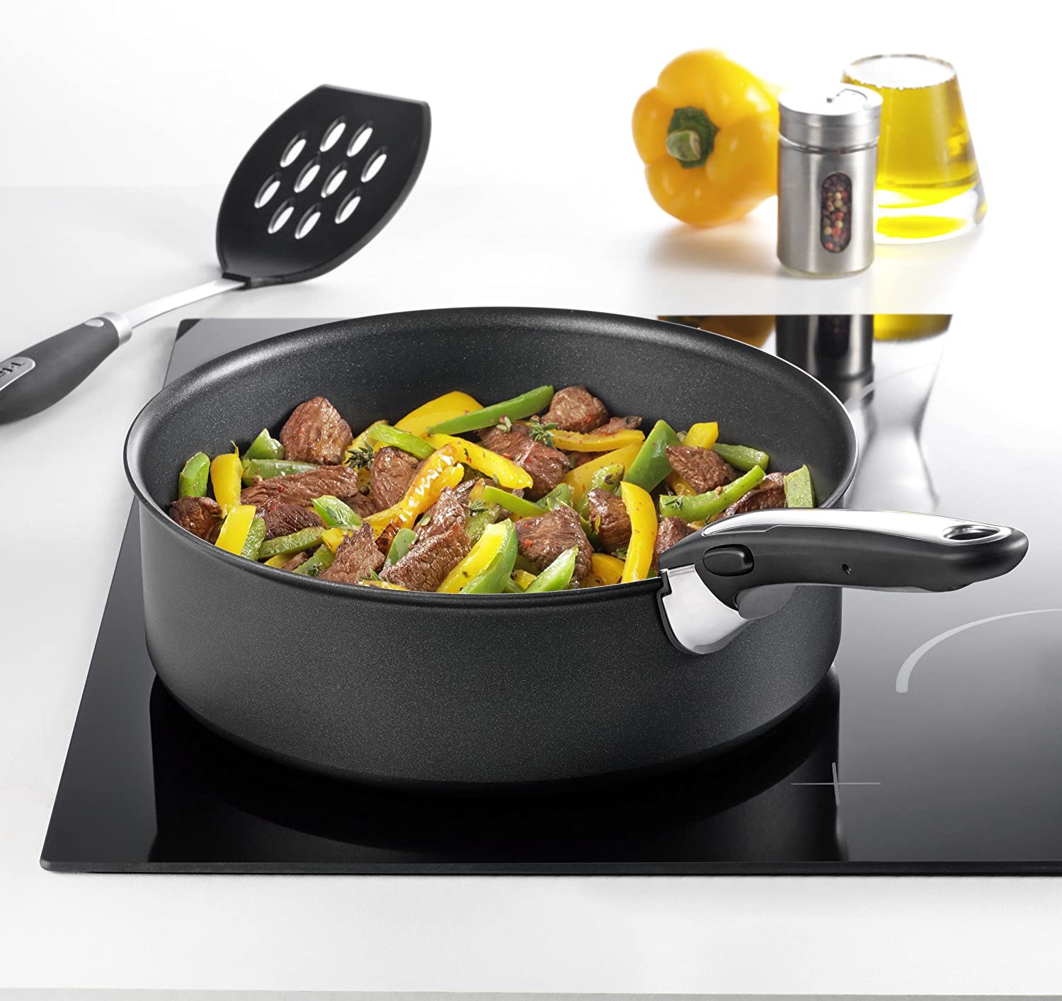 Bộ Chảo Rời Phủ Titanium Excellence TEFAL L65092 Ingenio Expertise - Nhập Khẩu Đức Size 24 &amp; 28 CmBền Gấp 6 Lần Chảo Thường - Hàng Nhập Khẩu