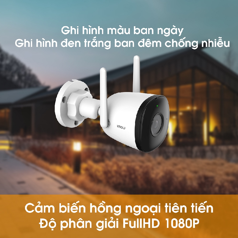 Camera IP ngoài trời IMOU BULLET 2C F22P F42P Full HD Wifi Hotspot, chống nước - Hàng chính hãng