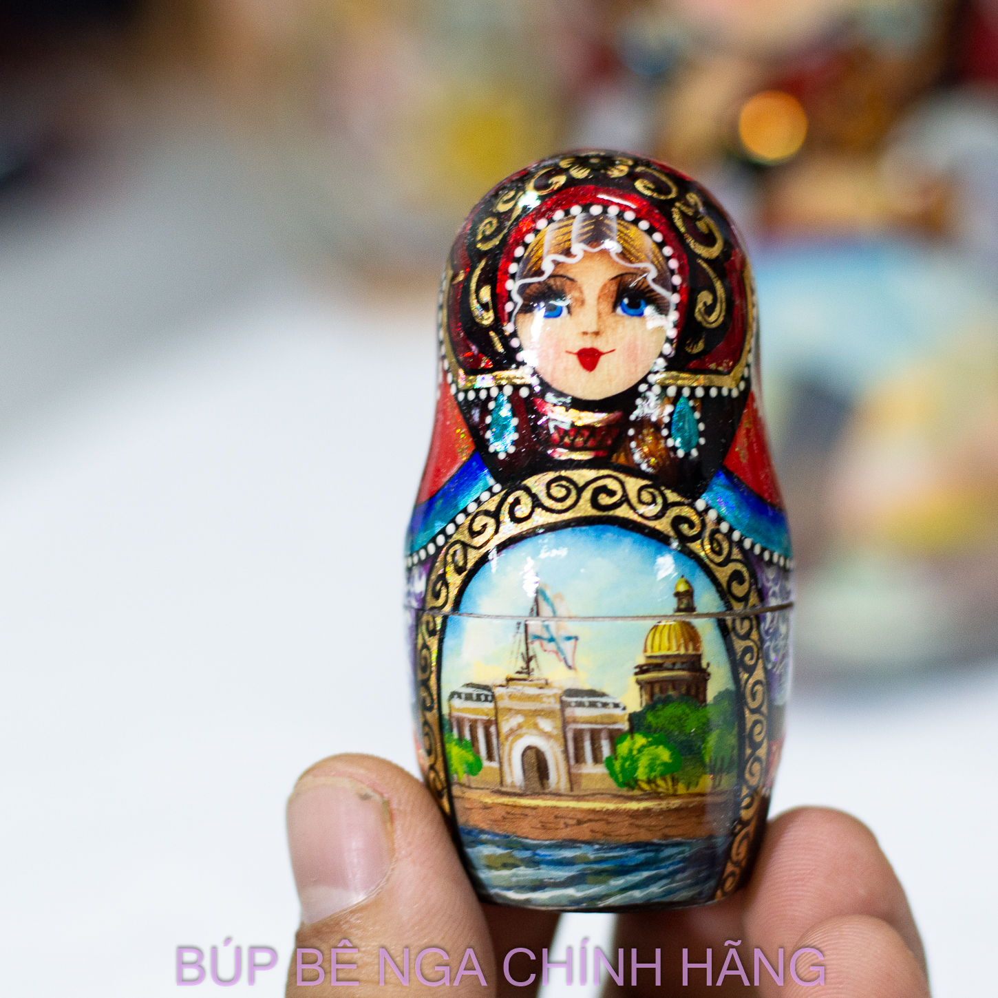 BỘ BÚP BÊ NGA MATRYOSHKA CAO CẤP CỠ LỚN 15 LỚP 35CM HOA VĂN "PHONG CẢNH SAINT PETERSBURG" CỰC ĐẸP VÀ SANG TRỌNG