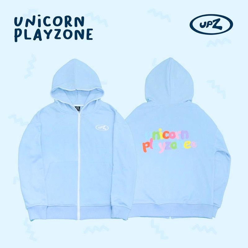 UPZ Áo Khoác Hoodie Dây Kéo In Unicorn Play Zone Chữ Bảy Màu