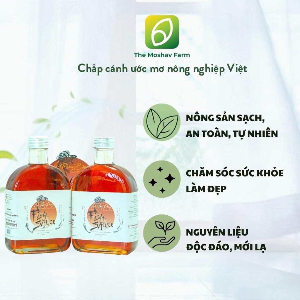 Nước Mắm Vịnh Vân Phong The Moshav Farm Hương Vị Thơm Ngon Đặc Trưng, An Toàn Sức Khoẻ, Kết Hợp Hài Hòa 2 Chai