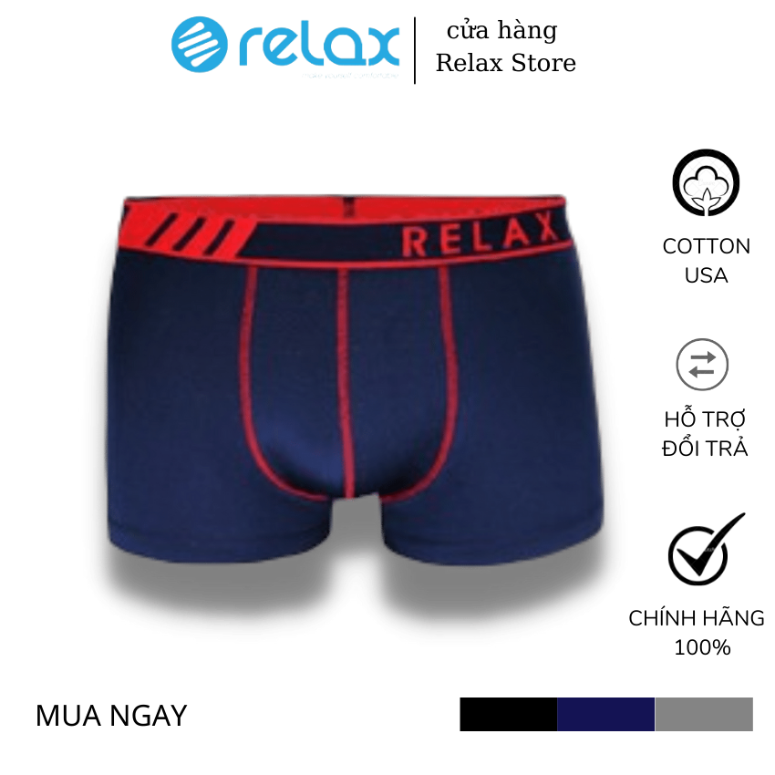quần lót nam relax underwear thun lạnh cao cấp chính hãng, quần sịp đùi boxer rltk25